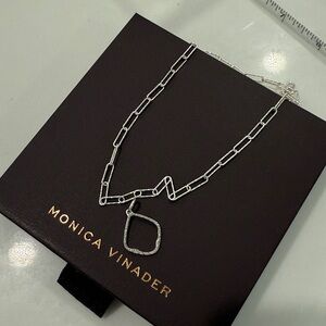 MONICA VINADER Silver Chain Necklace with Geometric Pendant
